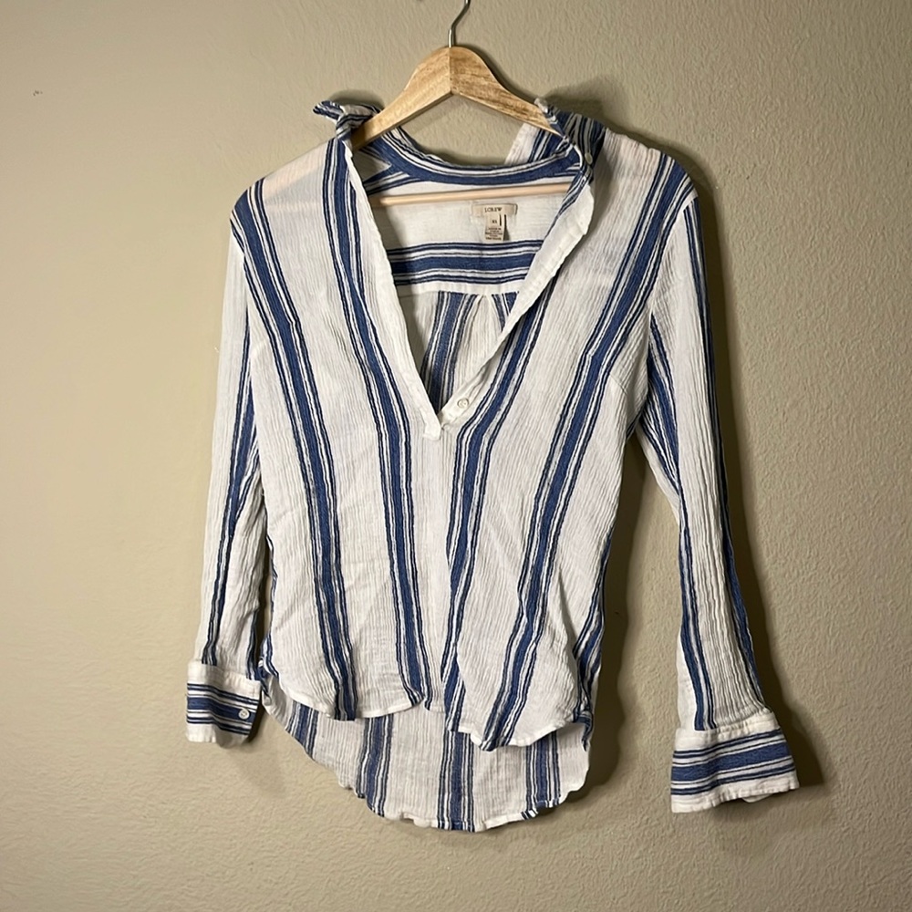 J. Crew Blue and white Long sleeve